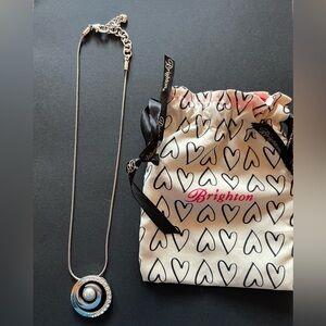 Brighton Silver Necklace with Circular Pearl Pendant